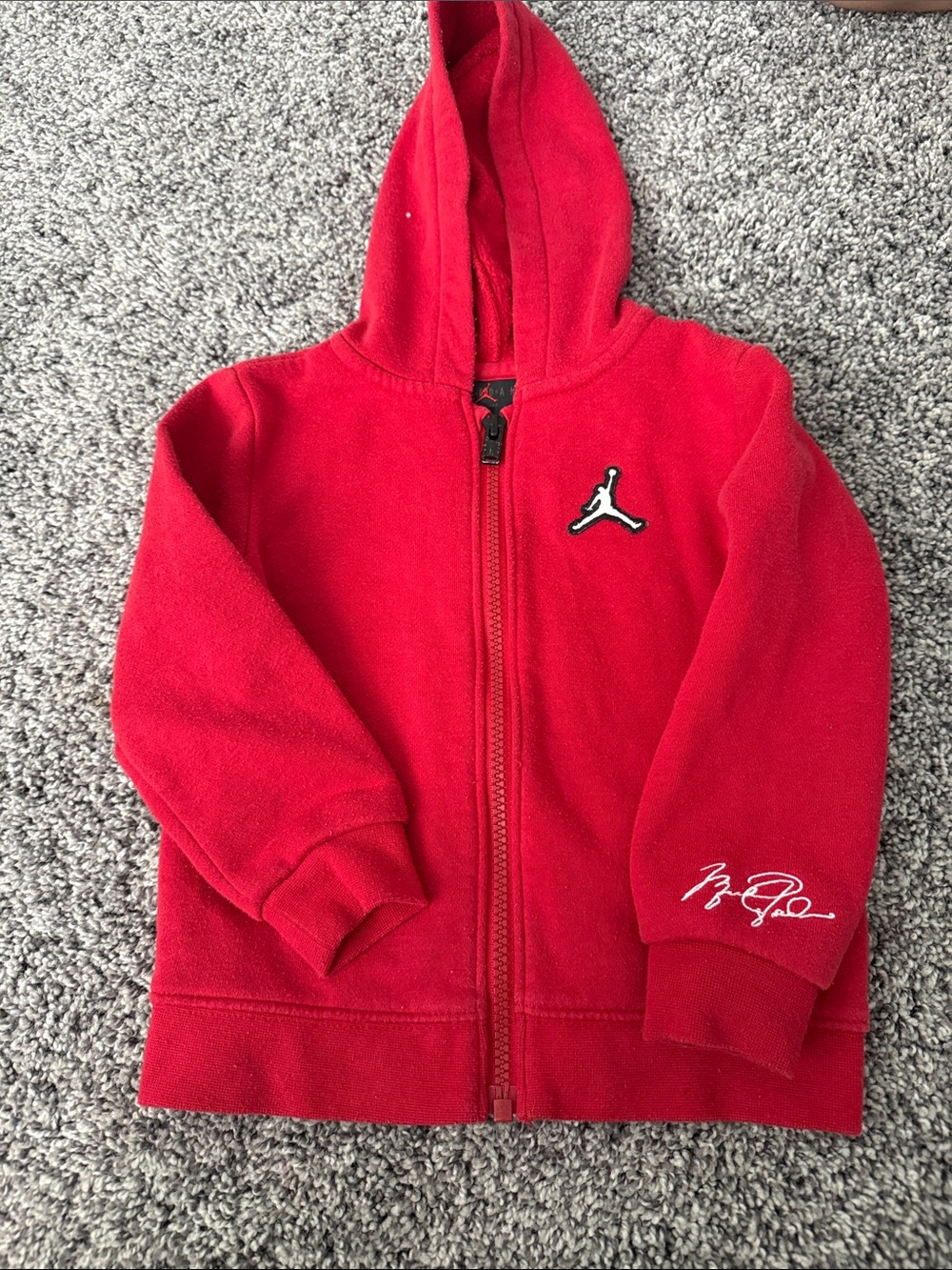 Jordan Red Kids' Zip Hoodie with Jumpman Patch